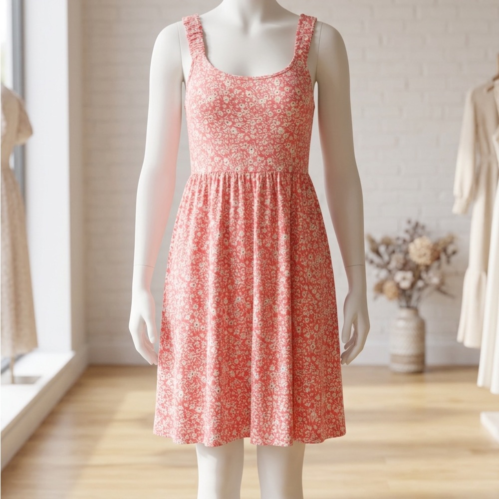 Floral Pink Sundress with Ruffle Straps
